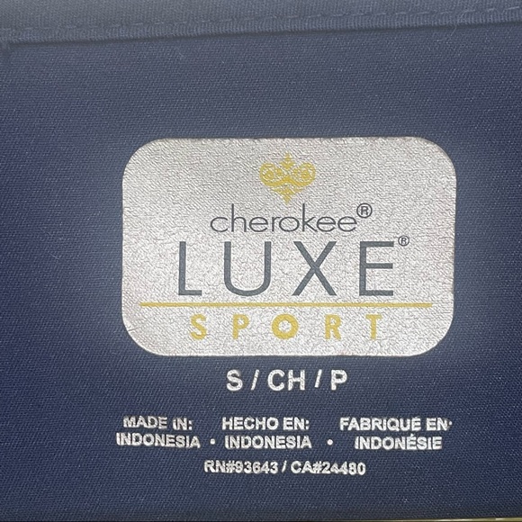 Cherokee Luxe Scrub Top Navy Blue Size S - Picture 15 of 15